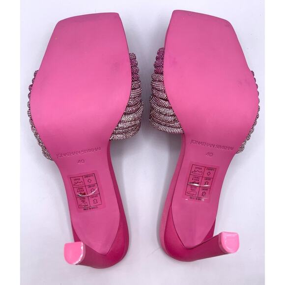 Jonathan Simkhai The Lena Crystal Embellished Mule Heel in Taffy Pink Sz 40 - Picture 10 of 11